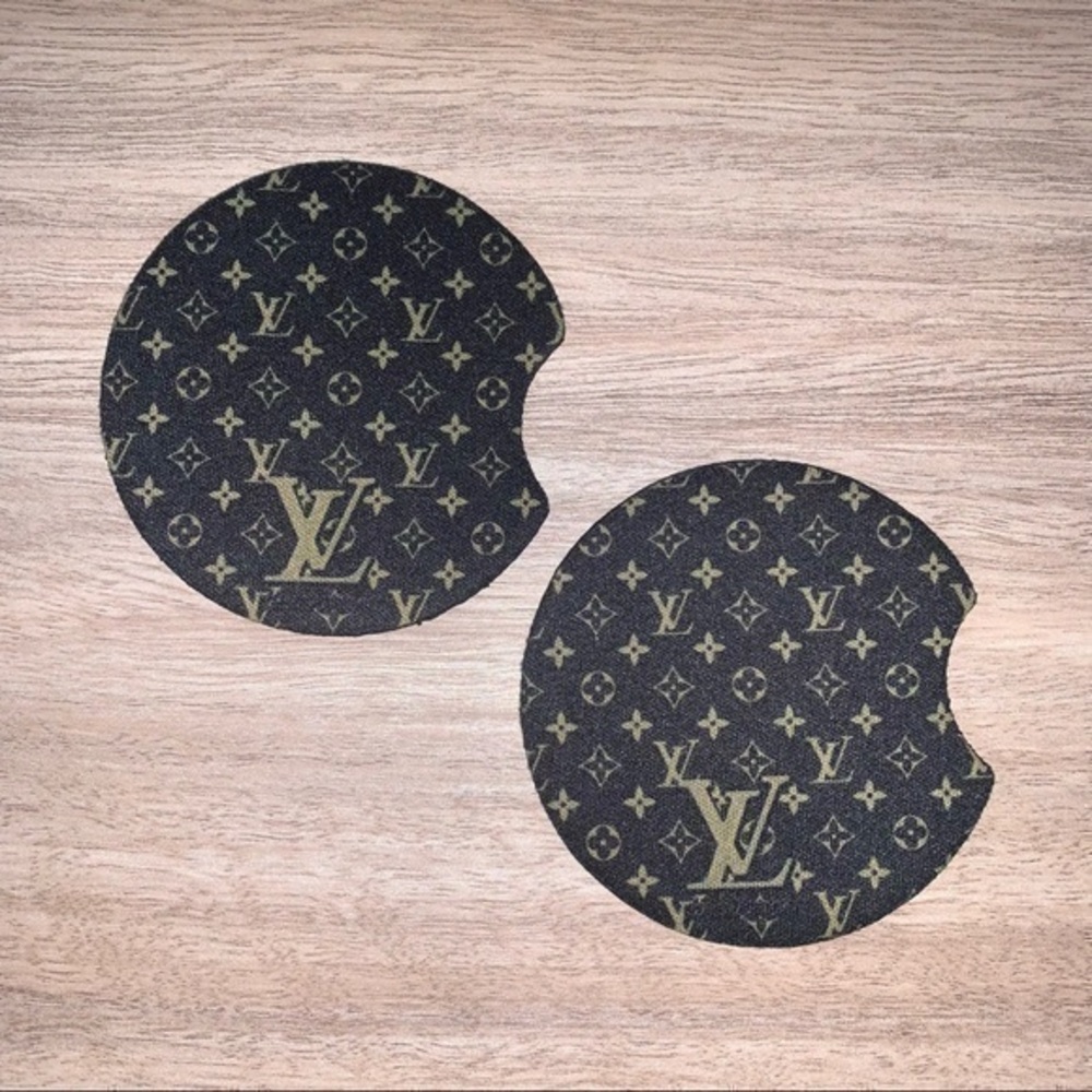 LV Louis Vuitton car coasters 2pack new